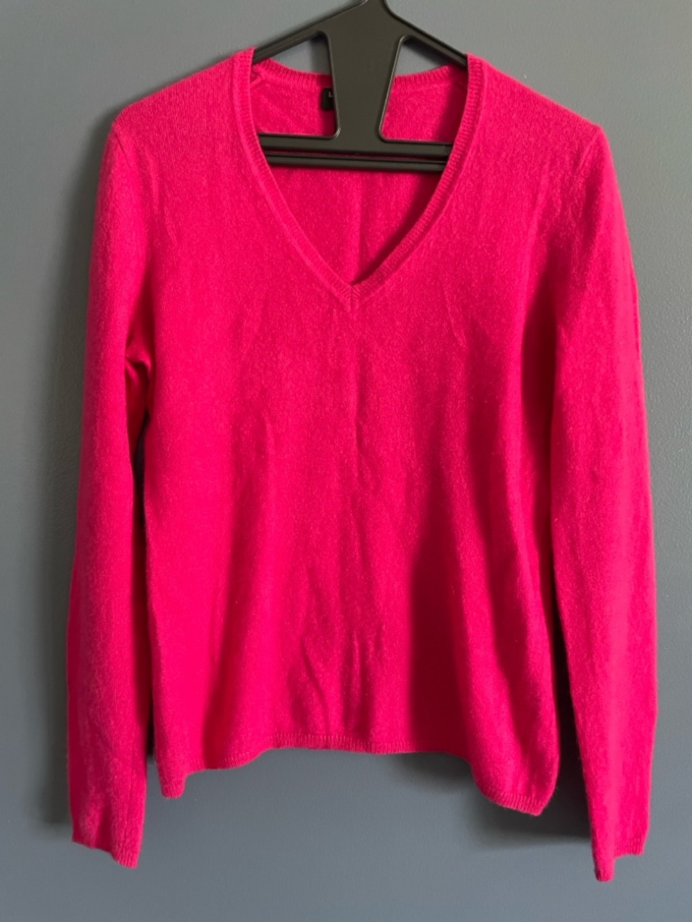Lord & Taylor Women's V-Neck Sweater in Hot Pink